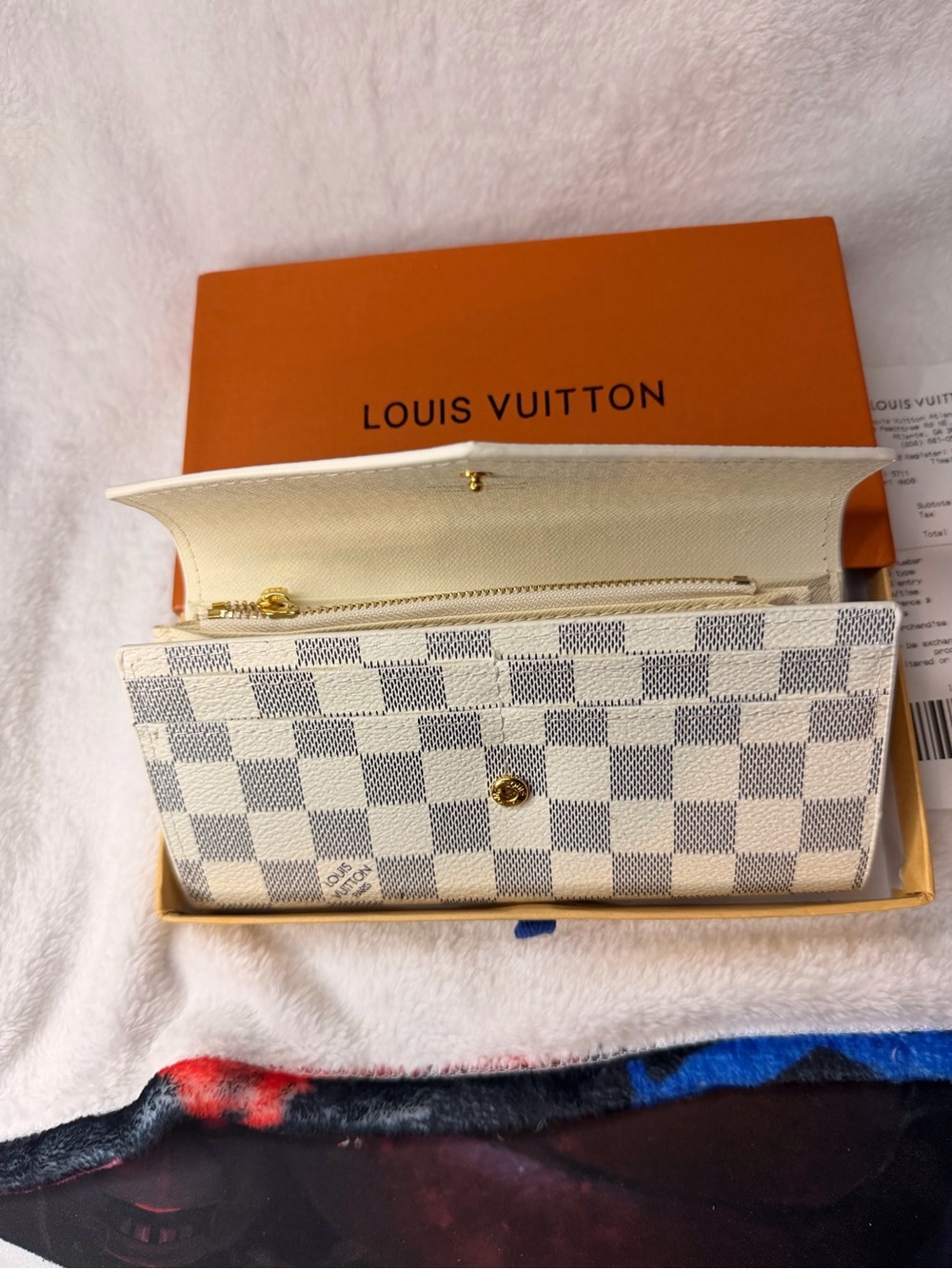 Damier Azur Envelope Wallet - White/Blue - Picture 5 of 8